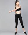 Shop Women Black Solid Cropped Training Tights
