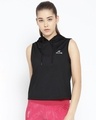 Shop Women Black Slim Fit Sweatshirt-Front