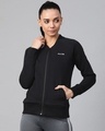 Shop Women Black Slim Fit Jacket-Front