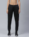 Shop Women Black Solid Slim Fit Track Pants-Front