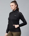 Shop Women Black Slim Fit Sweatshirt-Design