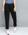 Shop Women Black Solid Track Pants-Front