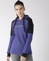 Shop Women Blue Printed Slim Fit Sweatshirt-Front