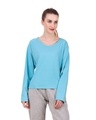 Shop Women's Blue Slim Fit T-shirt-Front