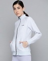 Shop Women Blue Slim Fit Jacket-Design
