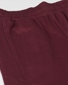 Shop Women Burgundy Slim Fit Solid Cropped Track Pants-Full
