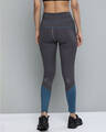 Shop Women Charcoal Grey & Teal Blue Colourblocked Tights-Design