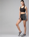 Shop Women Charcoal Grey Solid Regular Fit Running Shorts