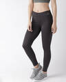 Shop Women Charcoal Grey Solid Training Tights-Full