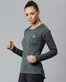 Shop Women Green Self Design Slim Fit Sweatshirt-Design