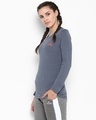 Shop Women's Grey Self Design Slim Fit T-shirt-Design
