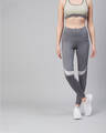 Shop Women Grey Solid Training Tights-Front