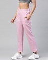 Shop Women Lavender Slim Fit Solid Knitted Track Pants-Design