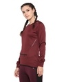 Shop Women Maroon Slim Fit Sweatshirt-Design