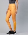 Shop Women Mustard Yellow Printed Detail High Rise Tights-Design
