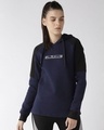 Shop Women Blue Printed Slim Fit Sweatshirt-Front
