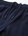 Shop Women Navy Blue Slim Fit Solid Knitted Track Pants-Full