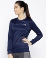 Shop Women Blue Slim Fit Sweatshirt-Design