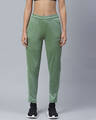 Shop Women Olive Green Solid Slim Fit Track Pants-Front