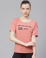 Shop Women's Pink Printed Slim Fit T-shirt-Front