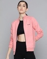 Shop Women Pink Slim Fit Jacket-Front