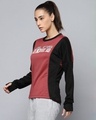 Shop Women's Red Printed Slim Fit Sweatshirt-Design
