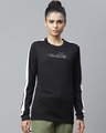 Shop Women's Black Self Design Slim Fit Sweatshirt-Front
