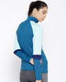 Shop Women's Blue Colourblocked Sporty Slim Fit Jacket-Design