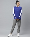 Shop Women's Blue Self Design Slim Fit Sweatshirt