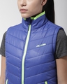 Shop Women's Blue Sleeveless Training Slim Fit Jacket-Full