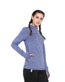 Shop Women's Blue Thumbhole Slim Fit Jacket-Full