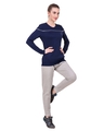 Shop Women's Navy Blue Slim Fit Sweatshirt