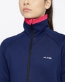 Shop Women's Navy Blue Sporty Slim Fit Jacket-Full