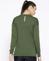 Shop Women's Olive Green Printed Slim Fit Sweatshirt-Design