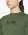 Shop Women's Olive Green Printed Slim Fit Sweatshirt-Full