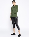 Shop Women's Olive Green Printed Slim Fit Sweatshirt