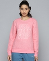Shop Women's Pink Printed Slim Fit Sweatshirt-Front