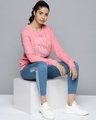 Shop Women's Pink Printed Slim Fit Sweatshirt