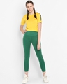 Shop Women's Yellow Black Round Neck Applique Slim Fit Sweatshirt