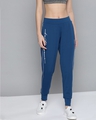 Shop Women Teal Blue Slim Fit Solid Joggers-Front