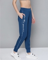 Shop Women Teal Blue Slim Fit Solid Joggers-Design