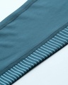 Shop Women Teal Blue Solid Tights With Striped Detail