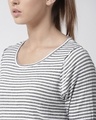 Shop Women's White Striped Slim Fit T-shirt-Full