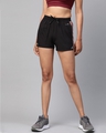 Shop Alcsi Women Black Solid Slim Fit Regular Shorts-Front