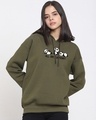 Shop Women's Olive All Day Every Day Graphic Printed Oversized Hoodie-Front