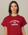 Shop Allergic To Idiots Boyfriend T-Shirt-Front