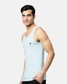 Shop Fresco Slim Fit Cotton Vest   Ice Melt Blue-Design