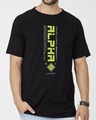 Shop Alpha Class Half Sleeve Longline T-Shirt Black-Front