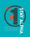 Shop Men's Blue Alpha Typography T-shirt-Full