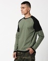 Shop Alpha Green Full Sleeve Color Block T-Shirt-Design